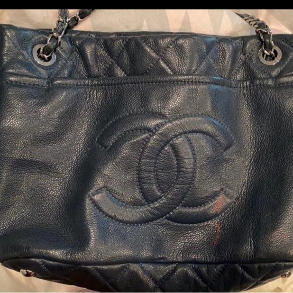 Chanel Navy Leather Shoulder Bag